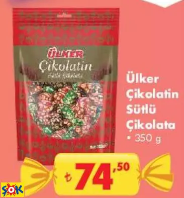 ÜLKER ÇİKOLATİN SÜTLÜ ÇİKOLATA (BAYRAM ŞEKERİ-ÇİKOLATASI)